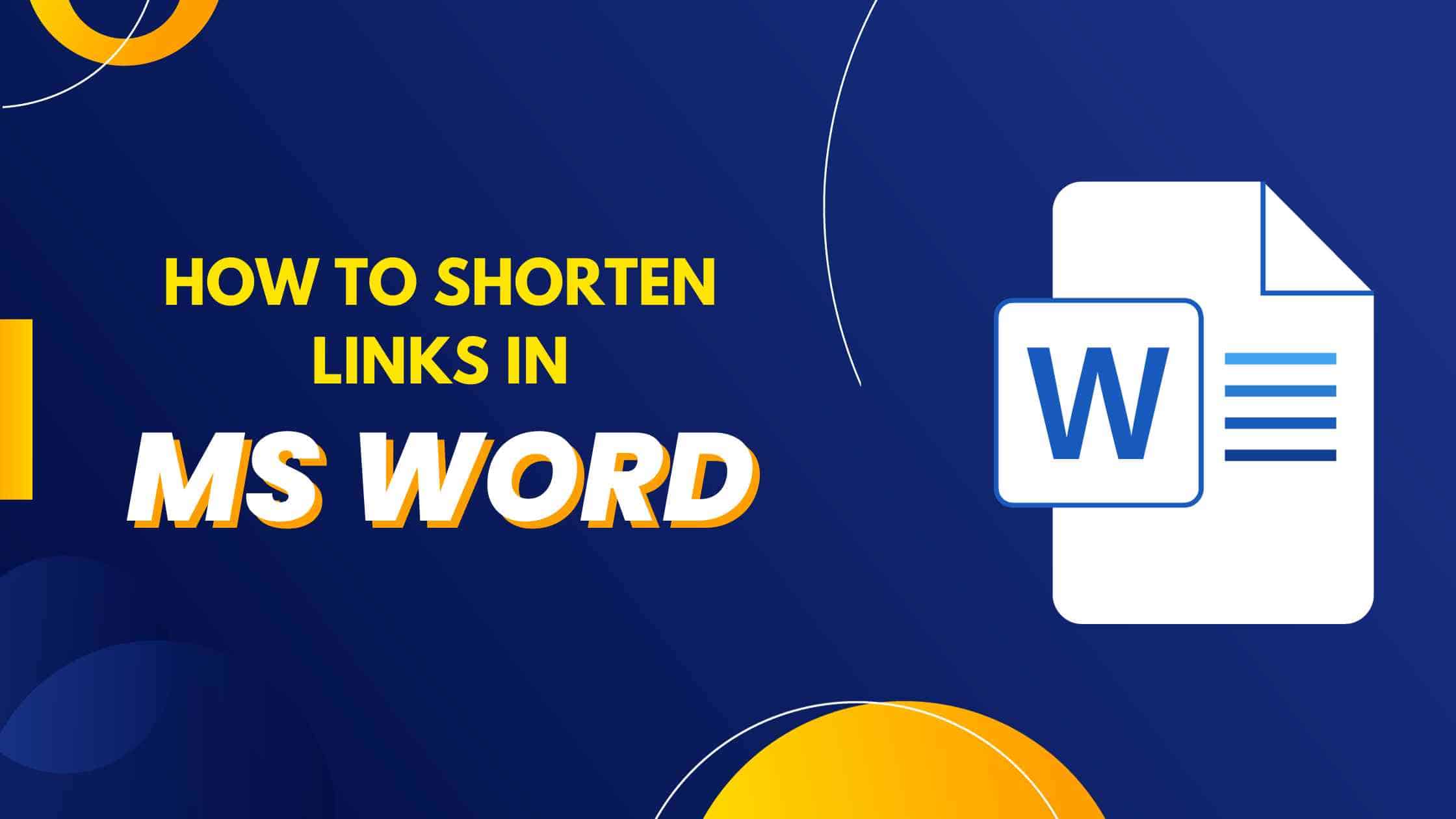 how to shorten a link in word